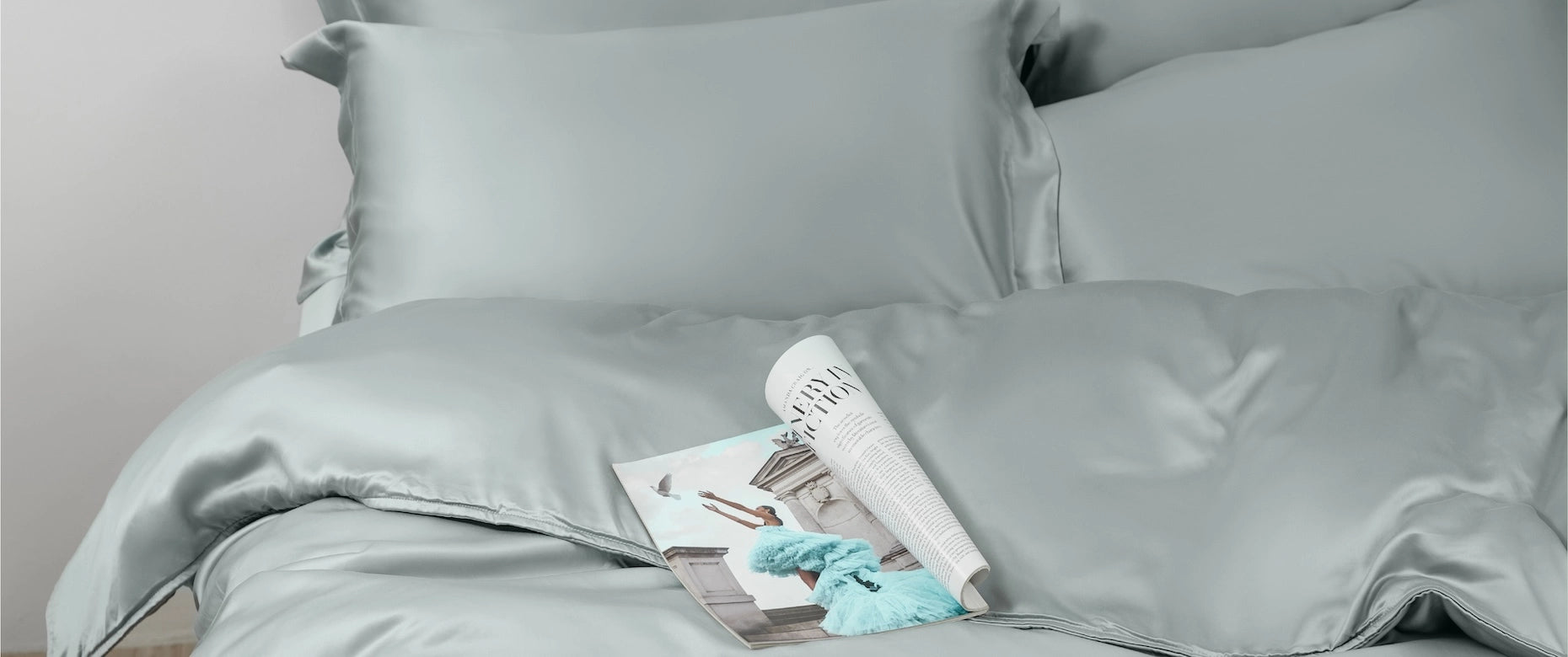 100 支雙股紗天絲™ 被套 / 兩用被 - 500 織萊賽爾 100% TENCEL - 灰靄藍 Hazy Blue 產品情境照 - 2