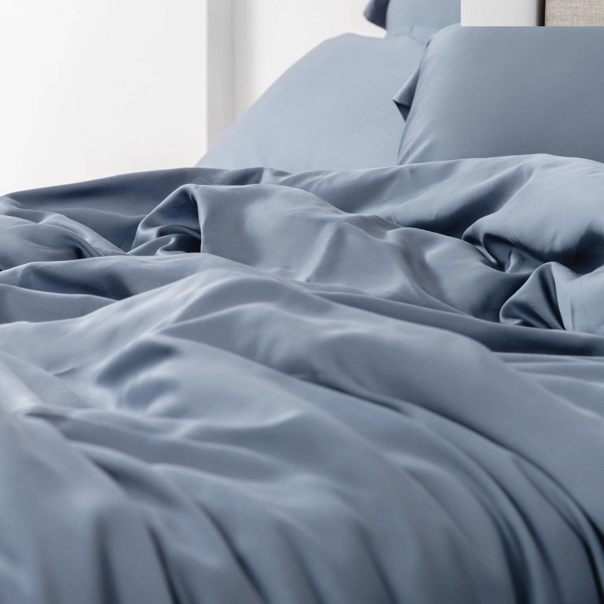 80 支天絲™ 兩用被套 - 薄霧藍 Mist Blue - 400 織萊賽爾 100% TENCEL - 5