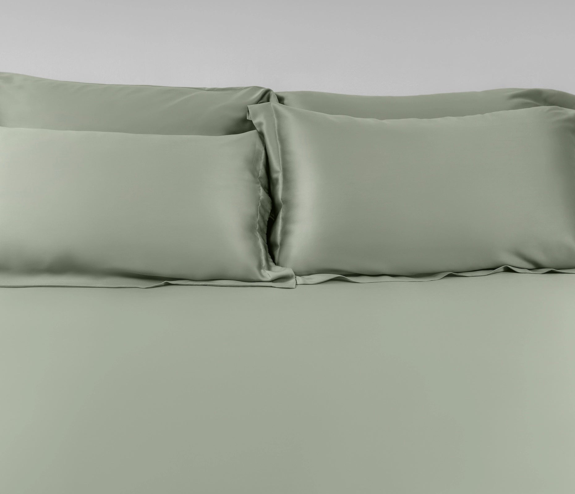 100 支雙股紗天絲™床包 + 枕套組合 - 500 織萊賽爾 100% TENCEL 鼠尾草綠產品情境照 - 1