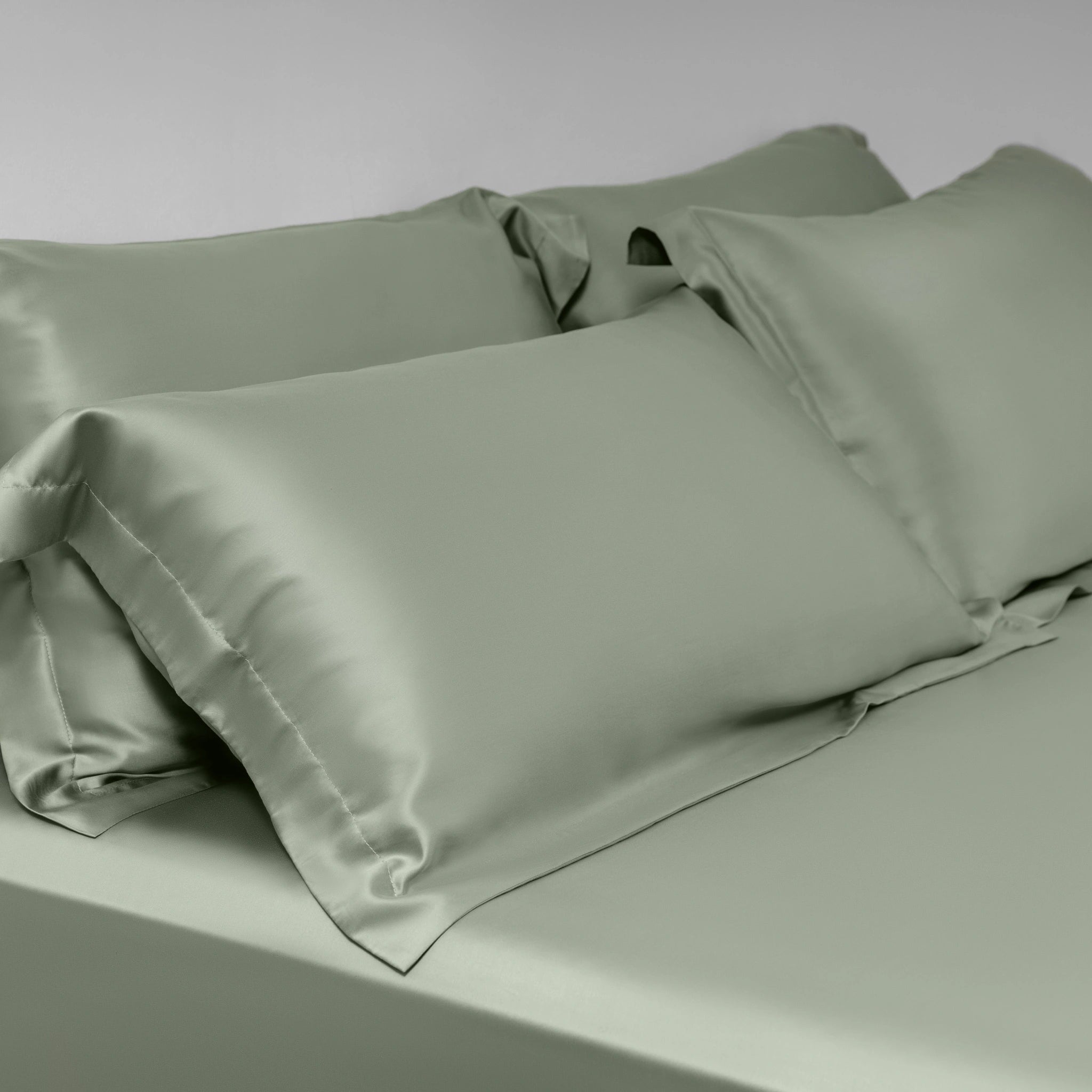 100 支雙股紗天絲™床包 + 枕套組合 - 500 織萊賽爾 100% TENCEL - 鼠尾草綠產品照 - 1